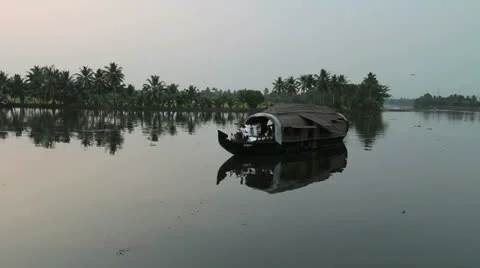 Kerala backwaters evening c2 Stock Footage 24551322