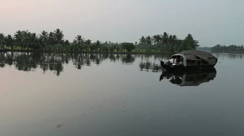 Kerala backwaters evening time lapse c Stock Footage 24550139