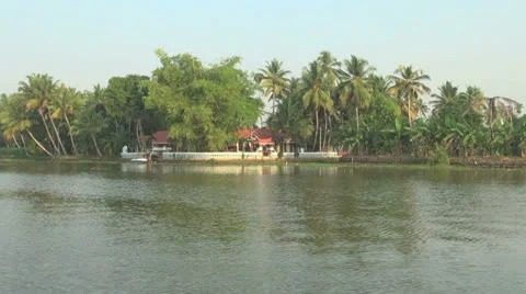 Kerala backwaters nice house  Stock Footage 24119004
