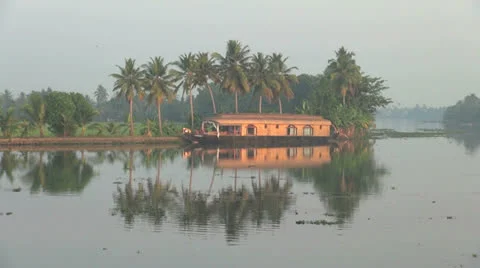Kerala backwaters reflections s Stock Footage 24546264