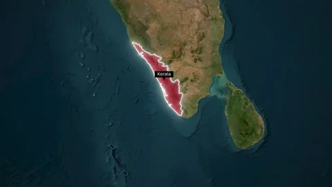 Kerala India Map Animation Highlighting Strategic Vizhinjam Port and Arabian  库存影片 327067817