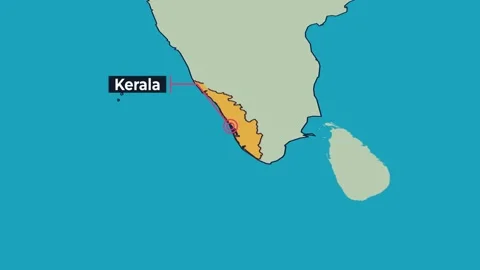 Kerala Map Animation Locator Zoom 4K Motion Graphic Stock Footage 341402226