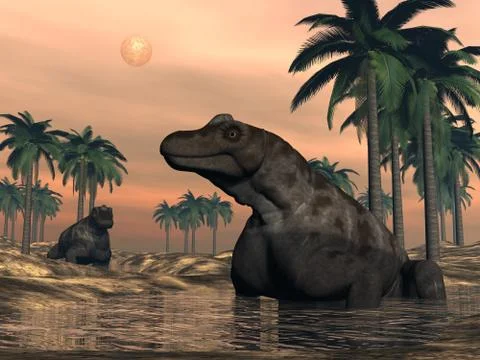 Keratocephalus dinosaurs - 3D render Stock Illustration