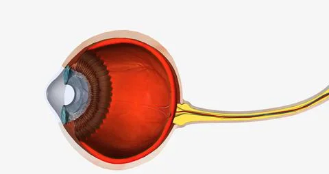 Keratoconus is an eye disease that affects the structure of the cornea. Stock Illustration