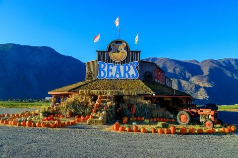Keremeos Fruit Stand Pumpking Patch Farmers Market Stock Photos