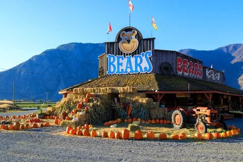 Keremeos Fruit Stand Pumpking Patch Farmers Market Stock Photos