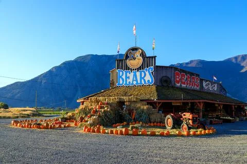 Keremeos Fruit Stand Pumpking Patch Farmers Market Stock Photos