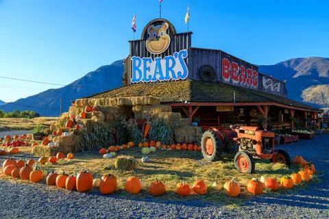 Keremeos Fruit Stand Pumpking Patch Farmers Market Stock Photos