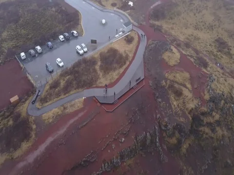 Kerið Crate in Iceland During Winter Stock Footage 84784955
