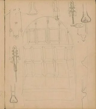 Kerkraam and decorative objects. Leaf 12 recto from a sketchbook with 30 s... Stock Photos