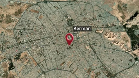 Kerman City Map Zoom (Iran) from Space to Earth Stock Footage 276915330