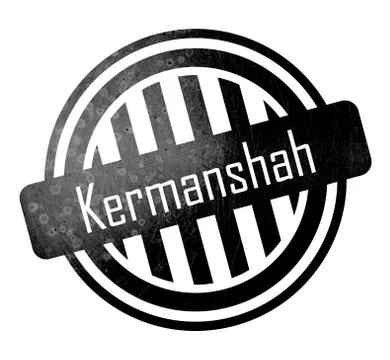 Kermanshah - Button, stamp Stock Illustration