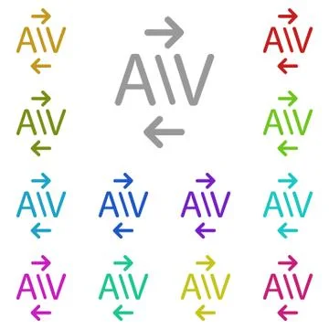 Kerming, text multi color icon. Simple thin line, outline vector of Text edit Stock Illustration