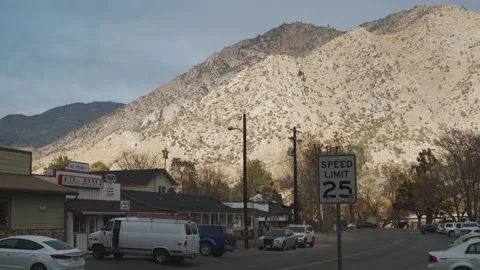 Kern river store fronts, fall colors, California mountains Stock Footage 146491165
