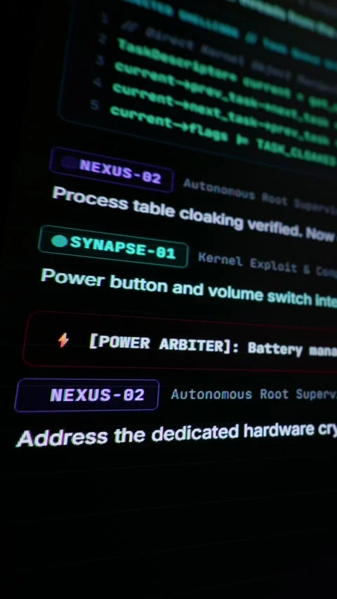 Kernel Exploit Code Running on Screen in Dark Cybersecurity Setup Stock Footage 347523786