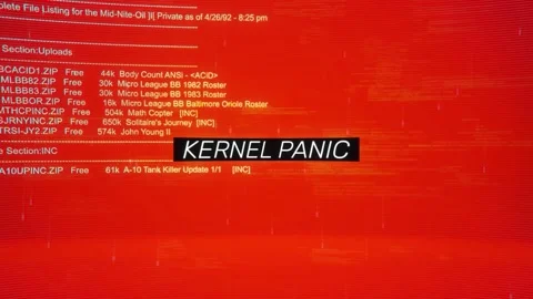 Kernel Panic on warning hack background screen Stock Footage 343561896