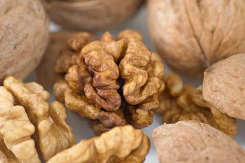 	Kernel of a walnut Stock Photos
