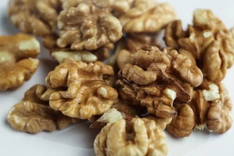 Kernel of a Walnut on The Table Stock Photos