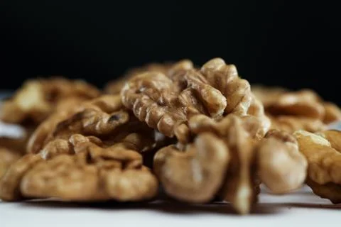 Kernel of a Walnut on The Table Stock Photos