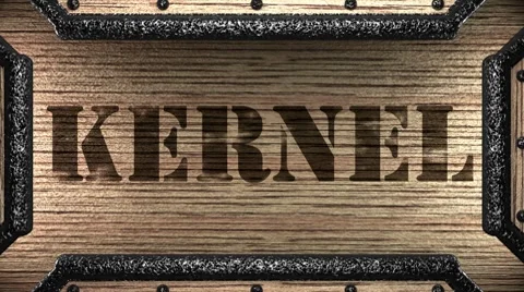 Kernel on wooden stamp Видео 8657147