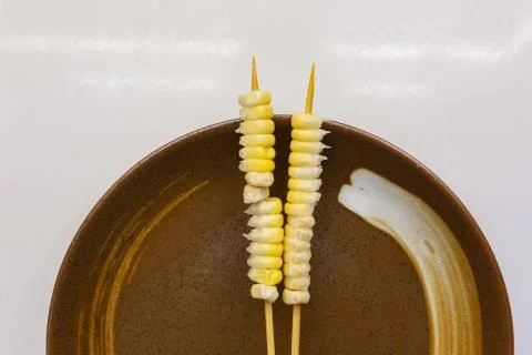 The kernels of corn on the plate，Chinese snacks Stock Photos
