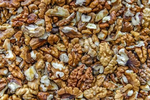 	The kernels of walnuts Stock Photos