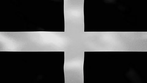 Kernow - Cornwall dense flag fabric wavers, background loop Stock Footage 136714372