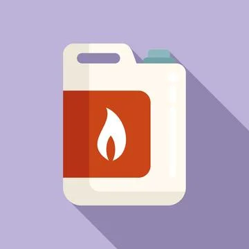 Kerosene canister icon flat vector. Fuel gasoline pot Stock Illustration
