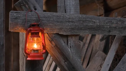 Kerosene lamp close up Stock Footage 121923642