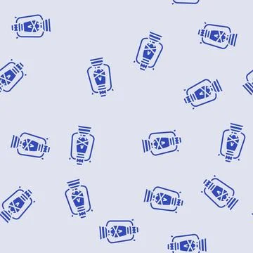 Kerosene lamp glyph seamless pattern Stockillustratie