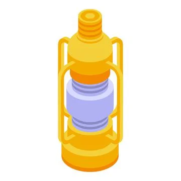 Kerosene lamp icon isometric vector. Old lantern Stock Illustration
