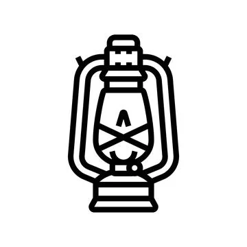 Kerosene lamp line icon vector illustration Stock Illustration