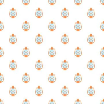 Kerosene lamp pattern illuminating light on white background Stock Illustration