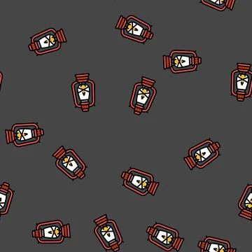 Kerosene lamp vector seamless pattern 스톡 일러스트