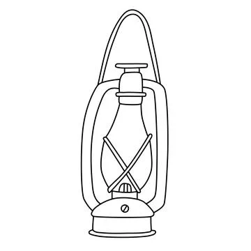 Kerosene lantern in doodle style Stock Illustration