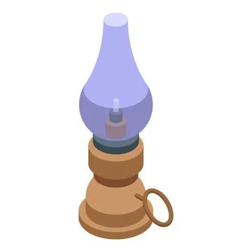 Kerosene lantern icon isometric vector. Old lamp Stock Illustration