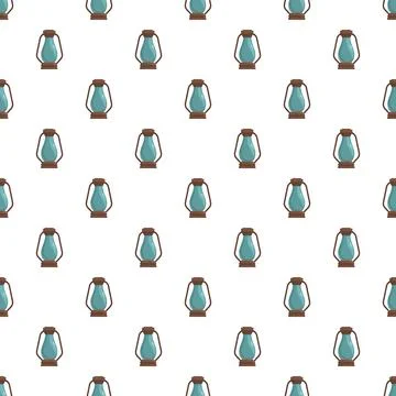 Kerosene lanterns repeating pattern evoking vintage camping theme Stock Illustration