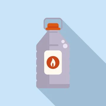 Kerosene plastic bottle icon flat vector. Handle gas drop Illustration