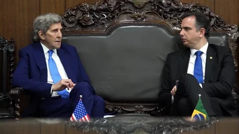 Kerry ratifies the US commitment to the Amazon, Brasilia (es-ES), BR - 28 Feb 20 動画素材 234350922