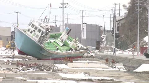 Kesennuma boat Stock Footage 10831160