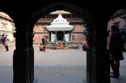 Keshav Narayan Chowk in Kathmandu Stockfoto's