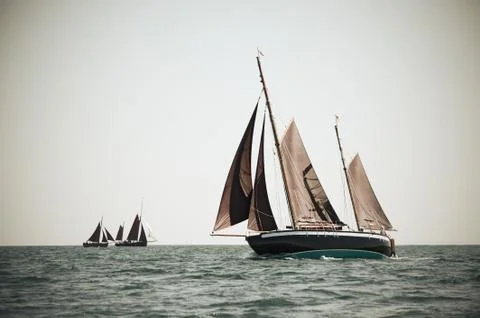 Ketch under sails Stock Photos