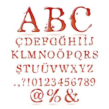 Ketchup alphabet Stock Illustration