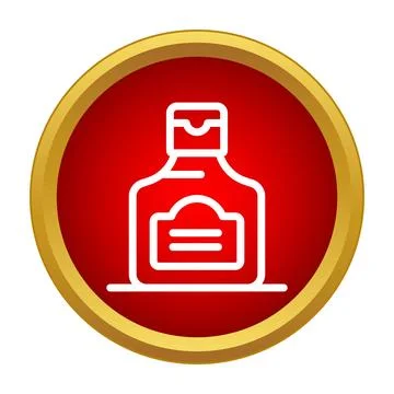 Ketchup bottle icon representing condiment and sauce Illustrazione stock