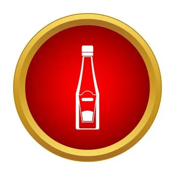 Ketchup bottle icon representing fast food condiment sauce Stock Illustration