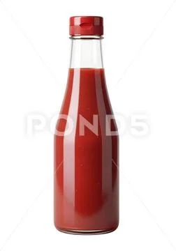 Ketchup bottle isolated on the transparent background Plantilla PSD