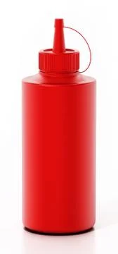 Ketchup bottle isolated on white background. 3D illustration Stock Illustration