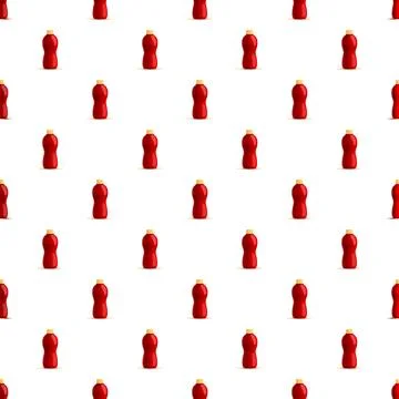 Ketchup bottle pattern repeating seamless background illustration Stock Illustration