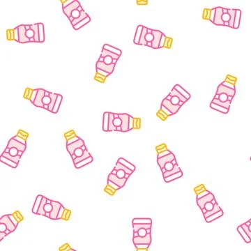 Ketchup bottle vector seamless pattern flat Illustrazione stock