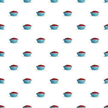 Ketchup bowls pattern creating a food background Stock Illustration
